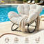 Chaise berçante d'extérieur surdimensionnée avec coussin épais et base en métal Carlos-801450247