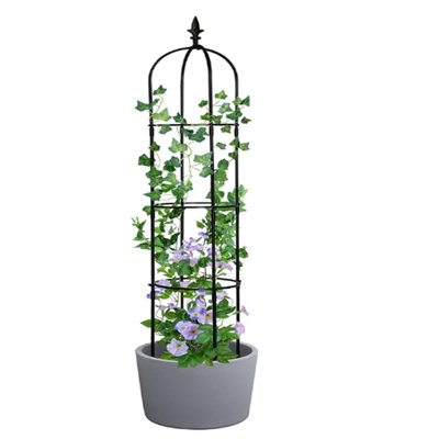 Trellis de jardin de 150 cm pour plante grimpante, support d'escalade pour plantes d'intérieur en pot antirouille pour fleurs d'extérieur, légumes, vignes, 1pc