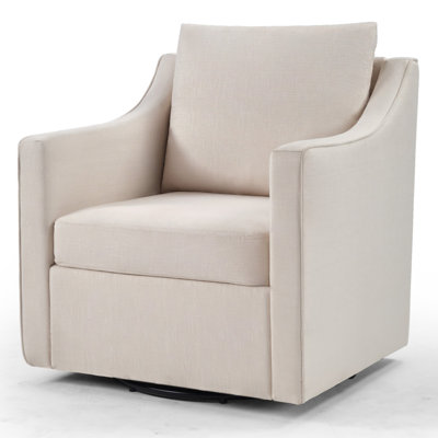 30.3'' Wide Modern Upholstered Swivel Accent Chair With Solid Wood Arm