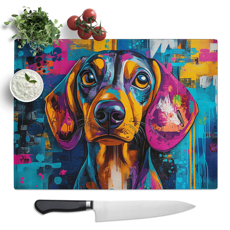 Dachshund Dog Vol.4  Glass Chopping Board
