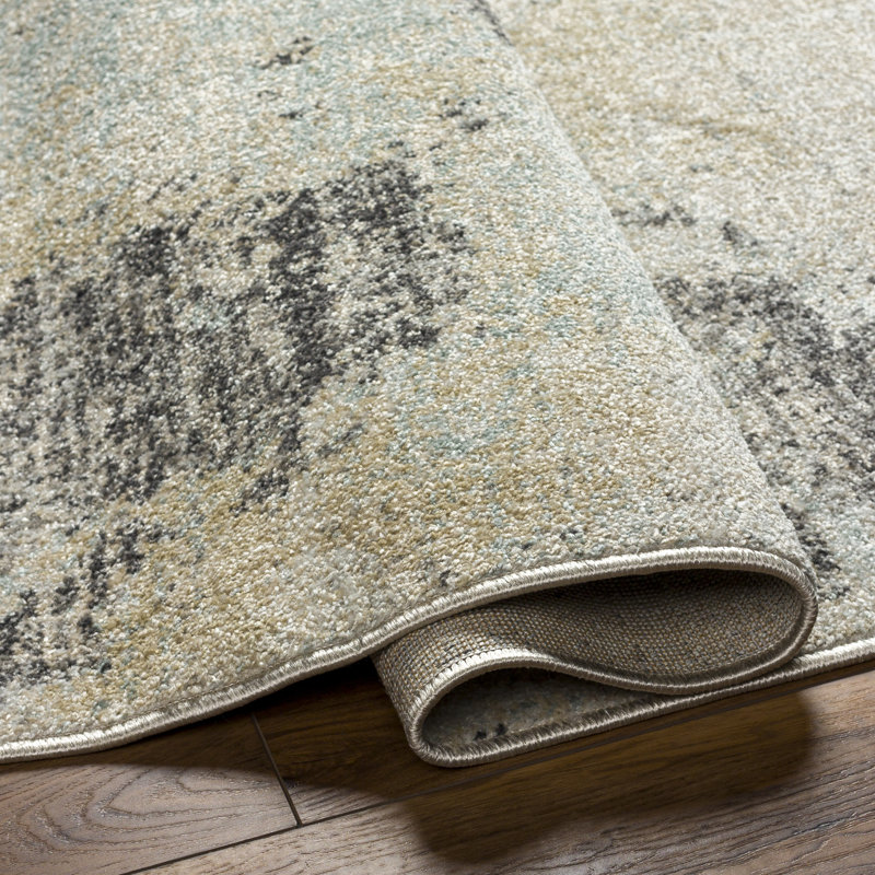 Fran Abstract Gray Area Rug, Rectangle 9' x 12'