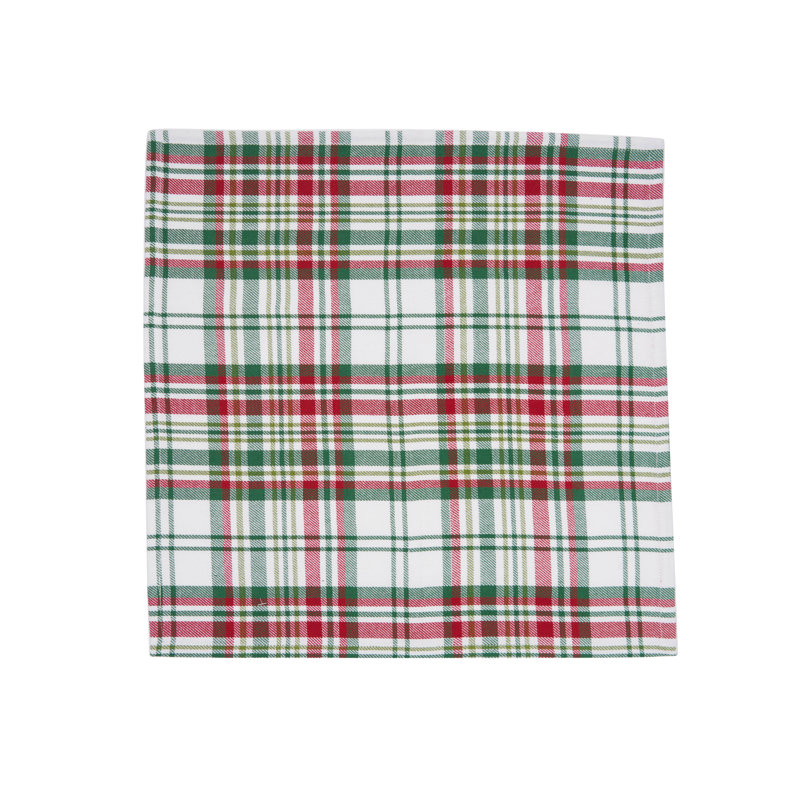 Ensemble de 6 serviettes Joel, Rouge / Vert / Blanc