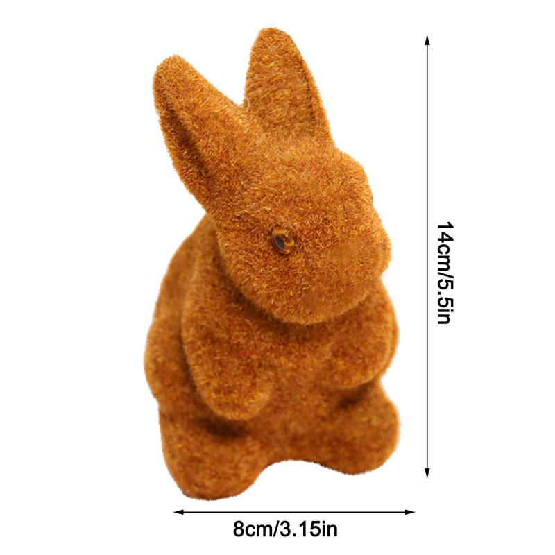 Herbe, Pâques, peluche, lapin floqué, miniatures, debout, jardin de mousse, 1.97" H x 3.94" W x 5.51" D, color