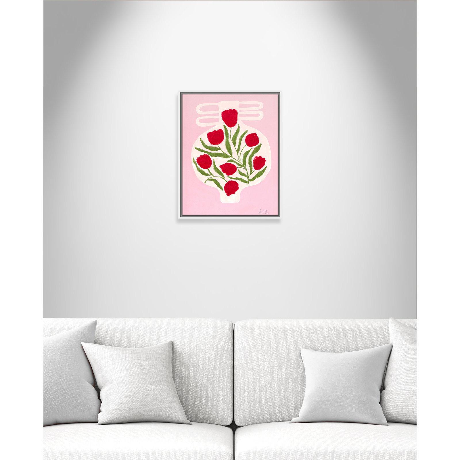 Vase No. 02 Print by Camilla Bergqvist, 21.5" H x 17.5" W, White