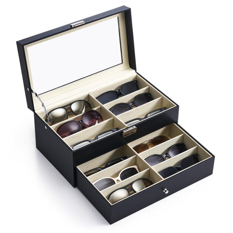 Organisateur de lunettes de soleil avec 12 fentes, vitrine à lunettes multiples