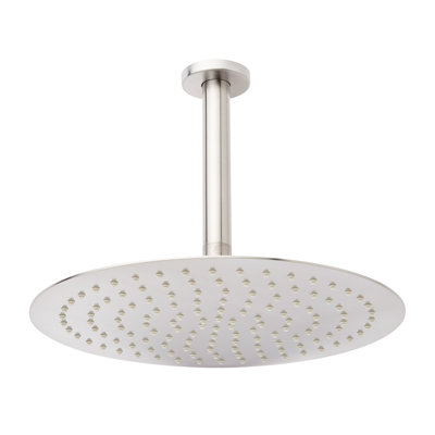 Pomme de douche 12 po à profil bas contemporaine avec bras de plafond 2,5 GPM