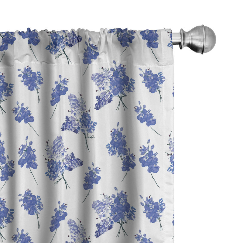Floral Semi-Sheer Rod Pocket Curtain Panels, 28" x 84"