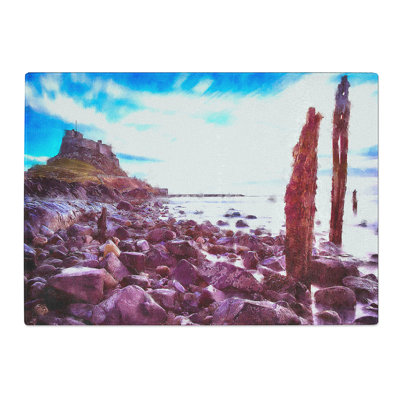 Holy Island in Lindisfarne Painting Chopping Board