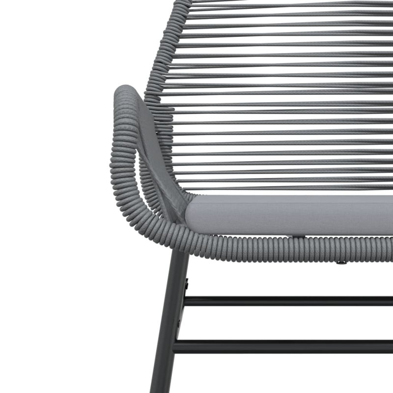 Chaises de patio 2 pièces avec coussins poly rotin, Gris clair, Gris