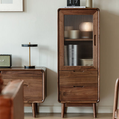 Small Single-Door Glass Accent Cabinet