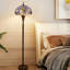 Lampe sur pied en verre coloré de style Tiffany avec finition bronze antique et éclairage chaleureux E26 à 3 lumières
