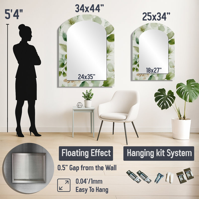 Miroir mural Botanical Arch, 34 po x 25 po