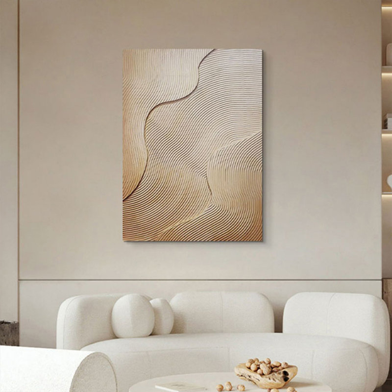 Art mural Mid-Century moderne en toile pour salon, H 100 po x l 70 po