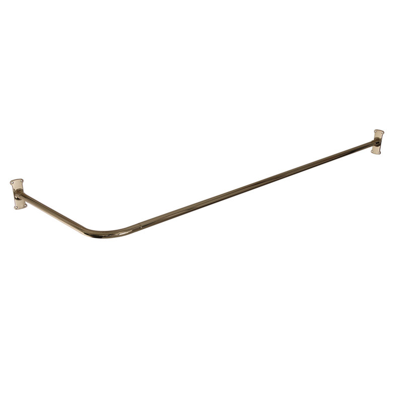 Tringle à rideau de douche fixe angulaire en L, H 3 po x l 36 po x P 36 po, Nickel poli