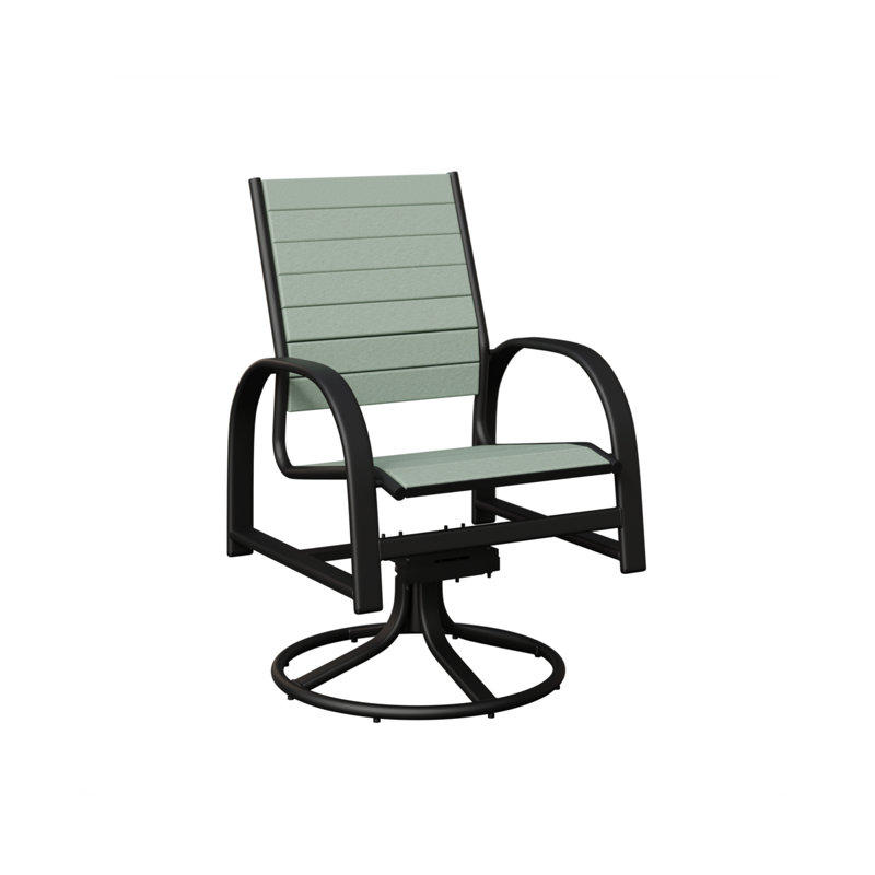 Murphy Outdoor Dining Armchair, Green Gray/Matte Black