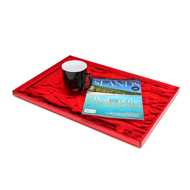 Dune Plastic / Acrylic Tray, 18.11" x 12.6", Pink
