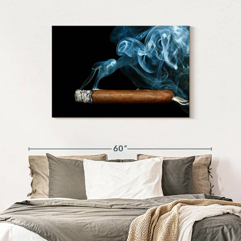 Senne Cigar With Smoke, 30" H x 45" W
