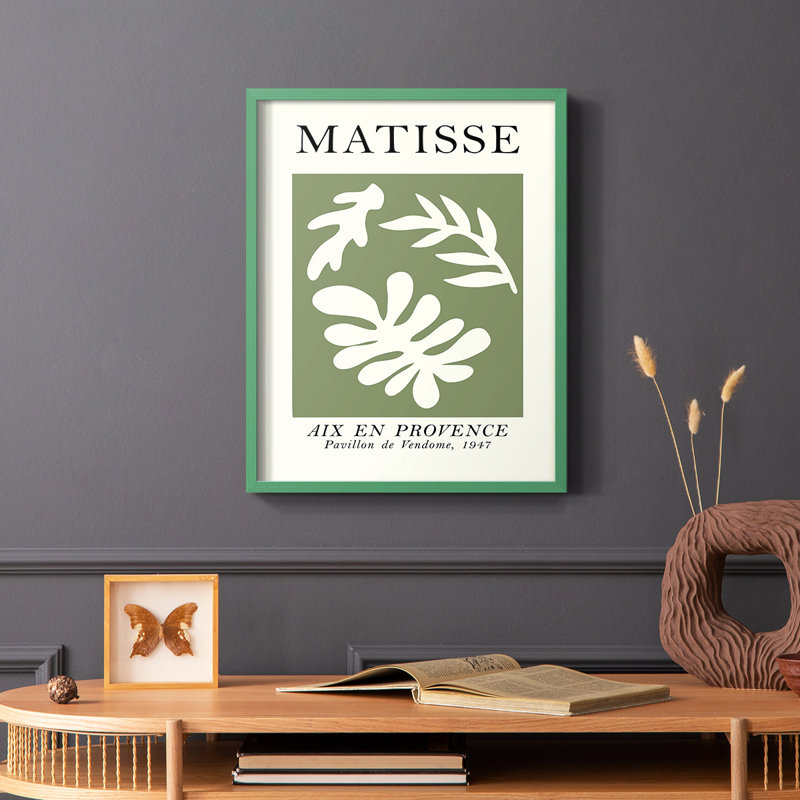 Matisse CCLXXIX Framed Print - Solid Wood, Green, 10" H x 8" W