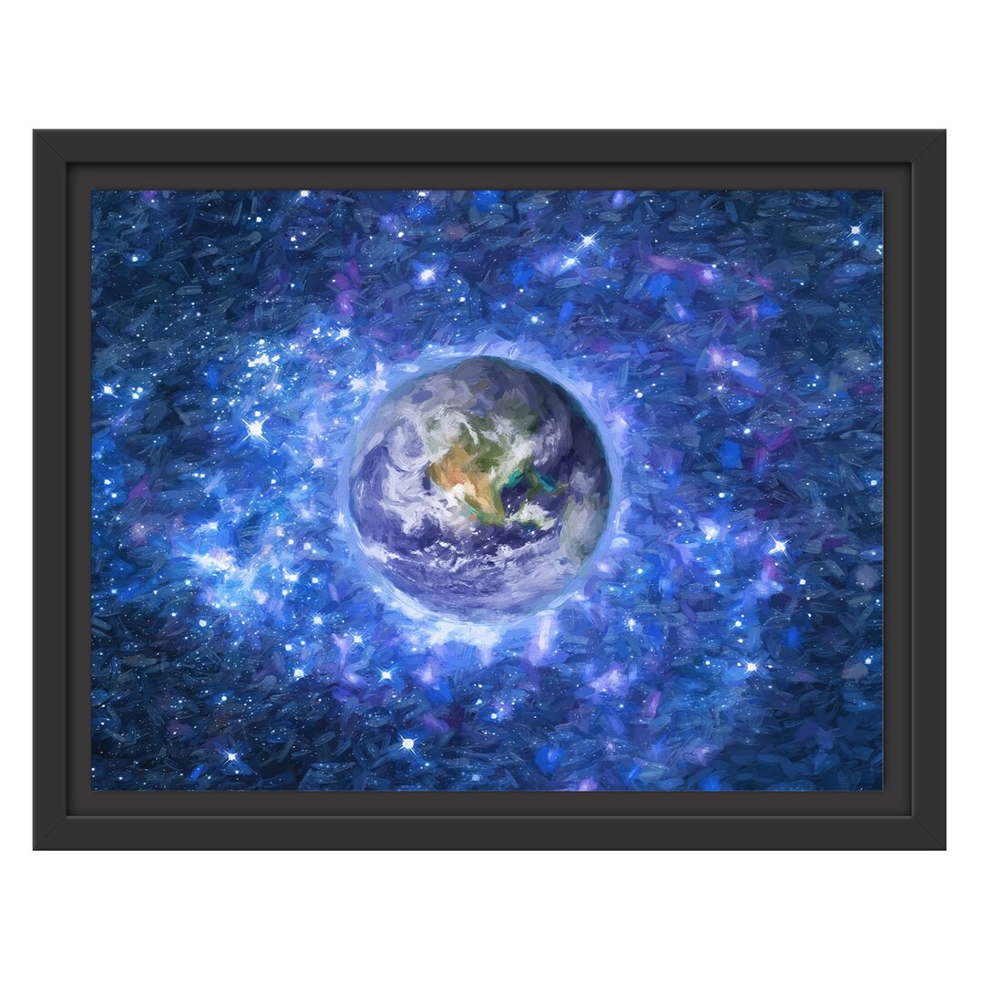 Gerahmtes Wandbild Planet ErdeWeltraum Kunst