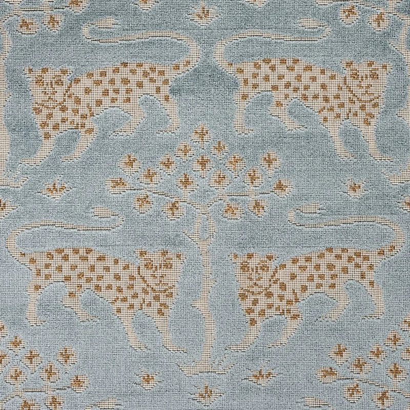 Woodland Leopard Velvet Fabric, Mineral