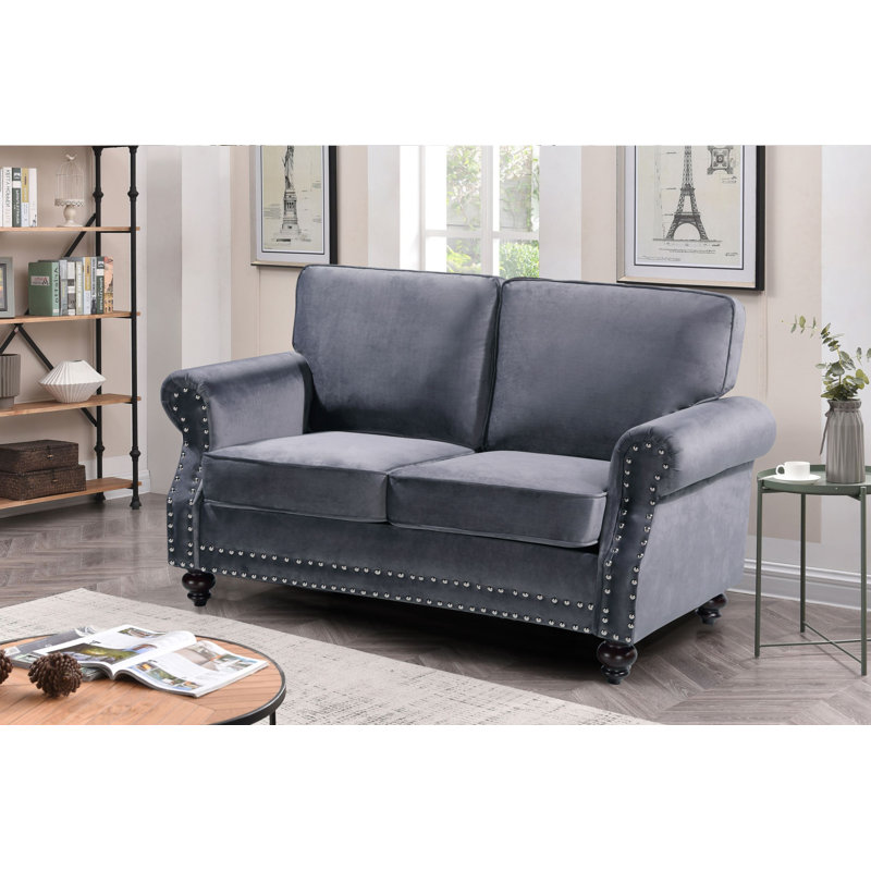 Canapé Hananiah, Gris, H 37,4 po x l 61,42 po x P 33,9 po