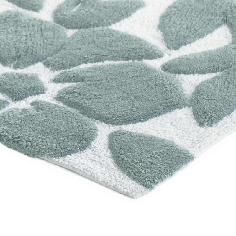 Kratzer Non-Slip Bath Rug, White/Arctic, 21" W x 34" L