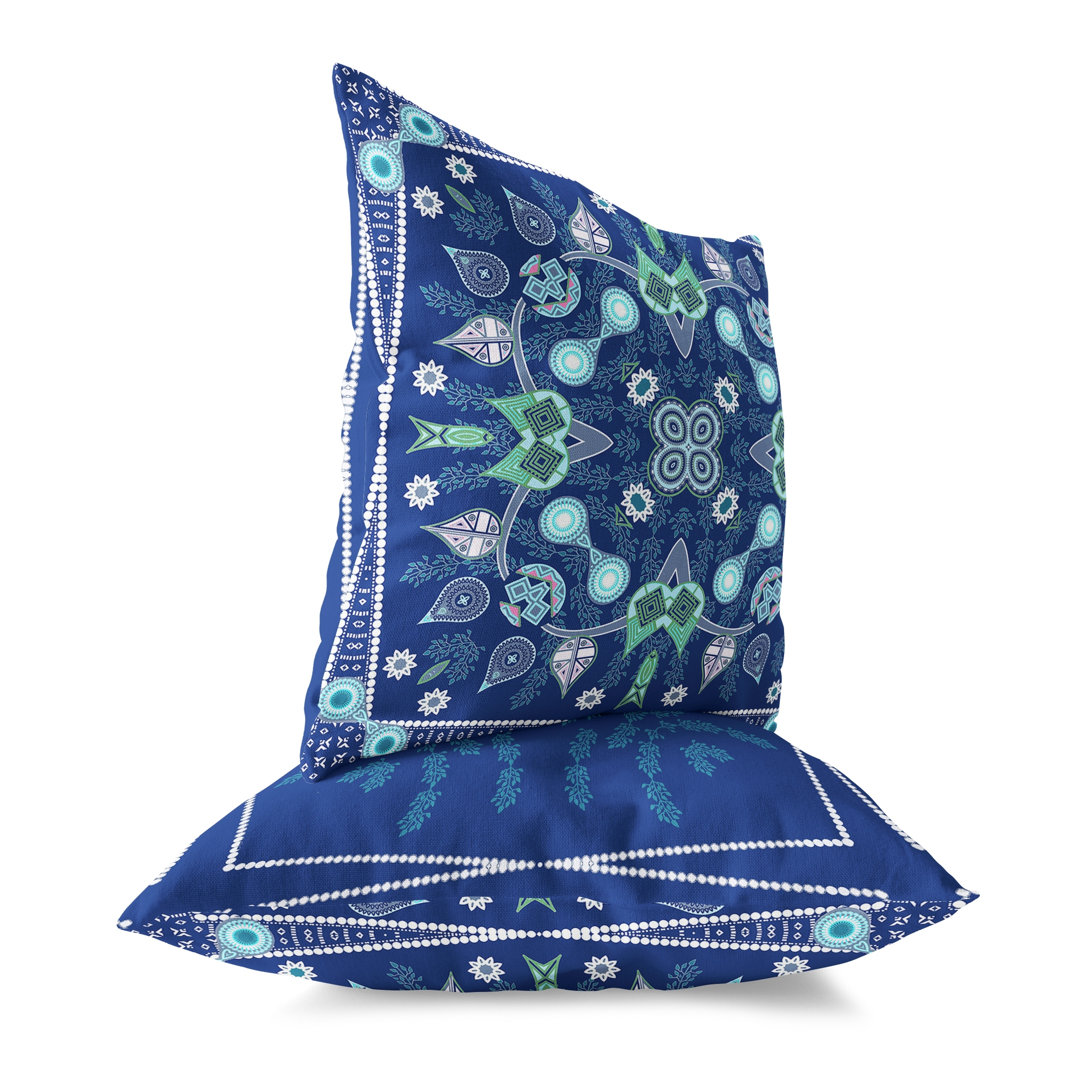 Vine Visions Indoor/Outdoor Paisley Square Cushion mit Füllung