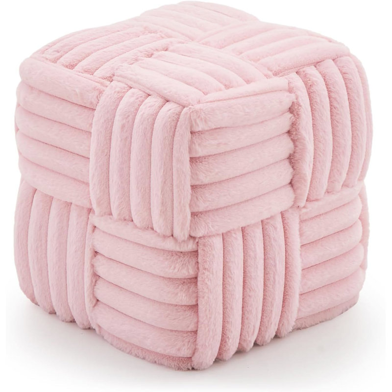 Upholstered Ottoman, Pink