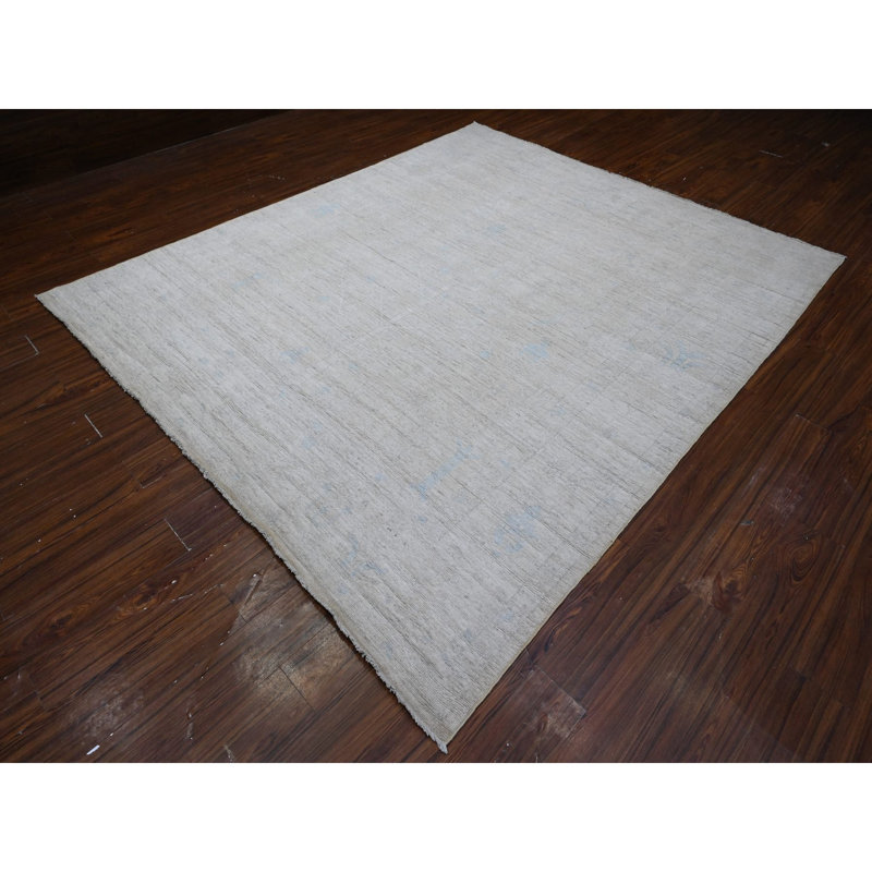 Tapis oriental gris Oushak 8 pi 1 po x 9 pi 7 po Angora