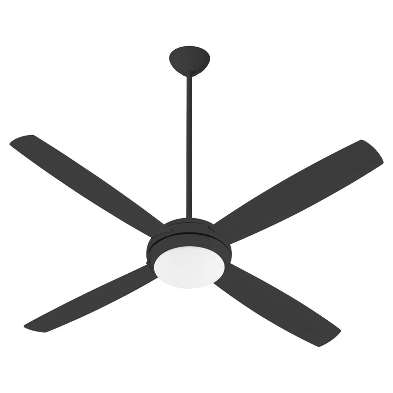 Laderrian 60'' Ceiling Fan with LED Lights, Black