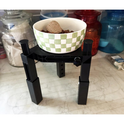 Adjustable Height & Width Tripod Dog Bowl Stand, Non-Slip Waterproof Elevated Feeder for Small to Large Dogs (Bowls Not Included)