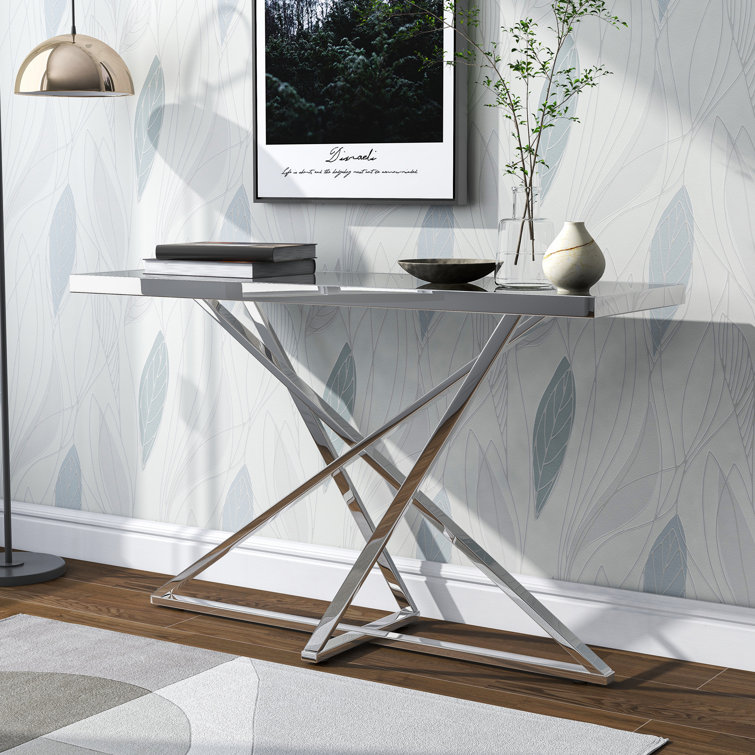 Arlando 47.25'' Glass Top Console Table