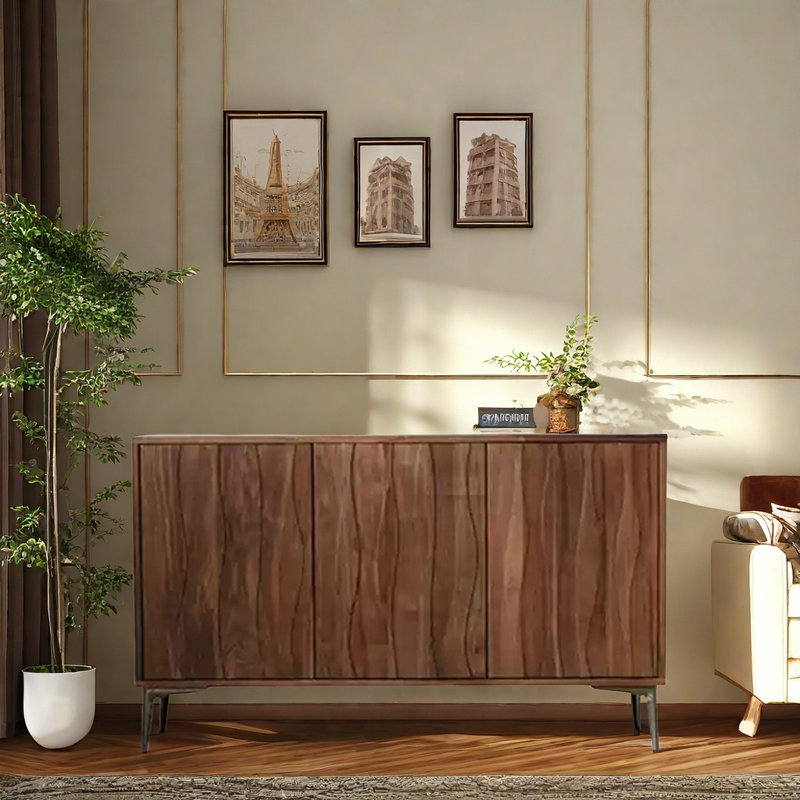 Modern Simple Black Walnut Sideboard