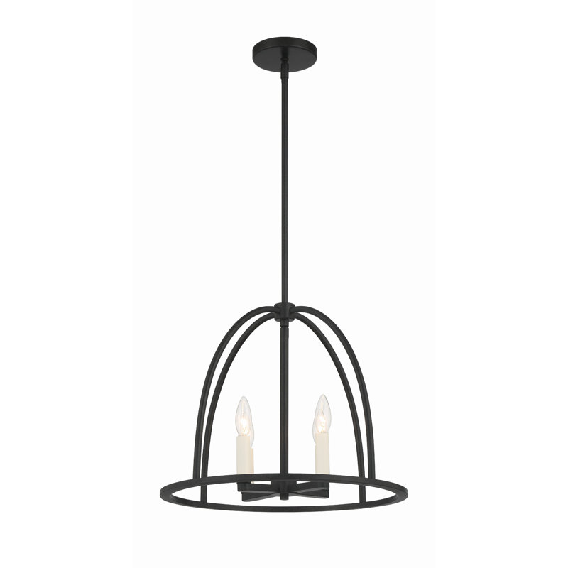 Lustre géométrique à 4 lumières Roumel, Noir