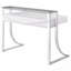 Bureau d'écriture blanc brillant, 2 tiroirs