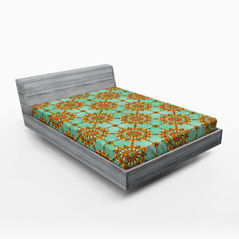 Microfiber Geometric Fitted Sheet, Full Fitted Sheet