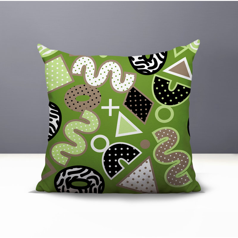 Oreiller carré réversible intérieur / extérieur Zyra, Carré 18 po, Chartreuse
