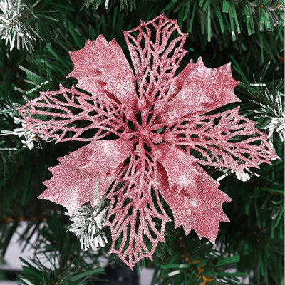 20 PCS 3,9 pouces poinsettia fleur artificielle sans pinces