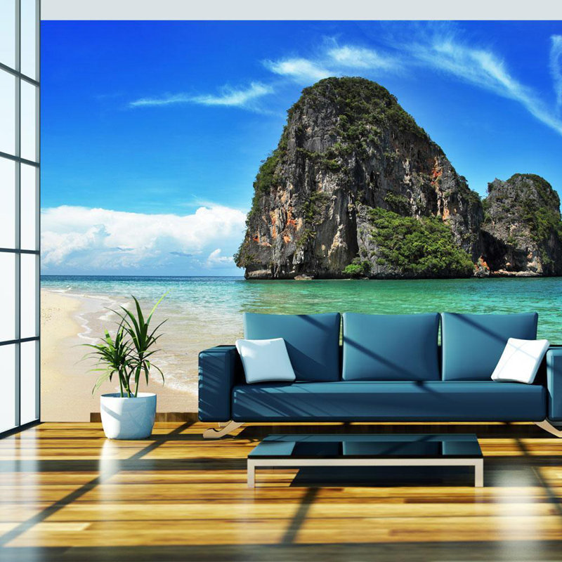 Paysage exotique Alroy en Thailande, Railay Beach, L 90 po x l 118 po