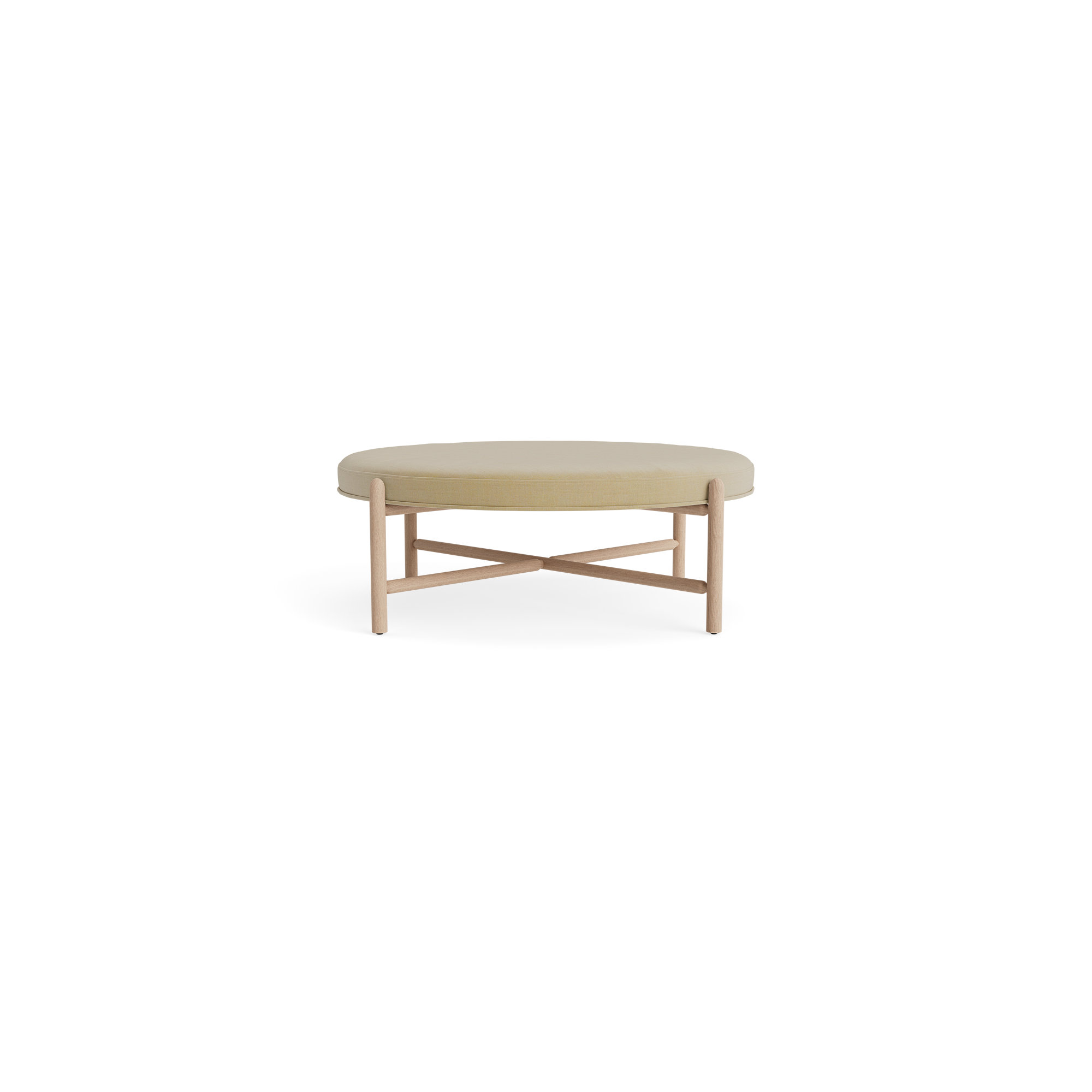 Vane 48" Round Ottoman, Oak, Khaki