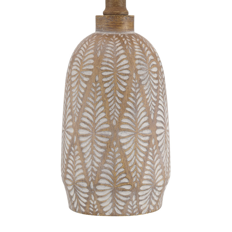Cheria Ceramic Table Lamp, Wood Color