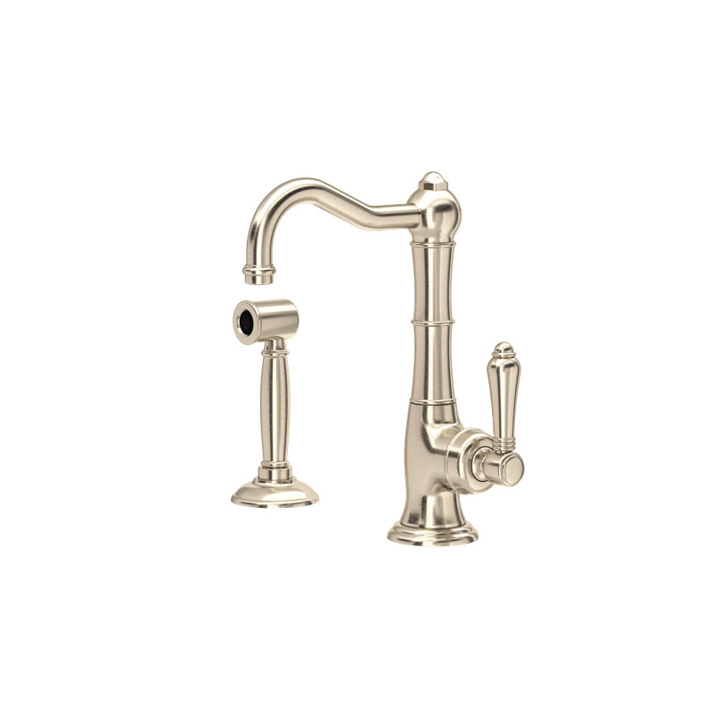 Cinquanta Kitchen Faucet With Side Spray, Satin Nickel