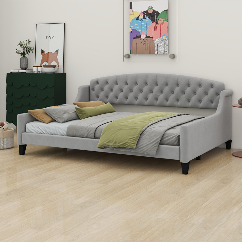 Breannon Upholstered Daybed, Grey, Full / Double