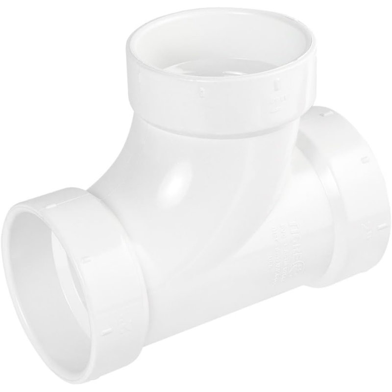 Té de 1-1 / 4 po avec drain en PVC et drain en PVC, drain en PVC blanc, raccord d'évacuation et d'évacuation, (paquet de 50)