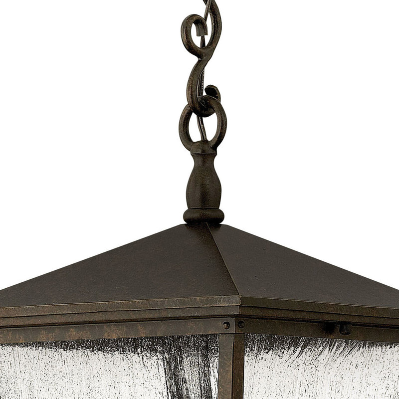 Trellis 3 - Bulb 23.3" H Mains only Outdoor Hanging Lantern, Incandescent, Aged Zinc, Clear Seedy