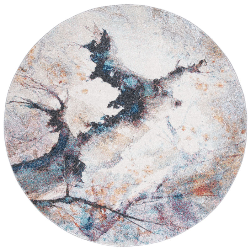 Tapis abstrait Anaston Performance, Rond 6 pi 7 po