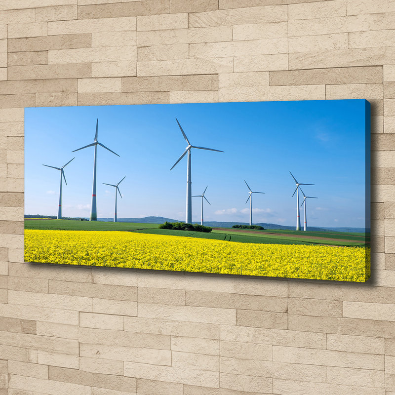 Windmills In The Field - Wrapped Canvas Print