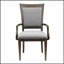 Ensemble de 2 fauteuils transitionnels gris-brun, revêtement en tissu confortable et structure en bois durable pour un repas élégant