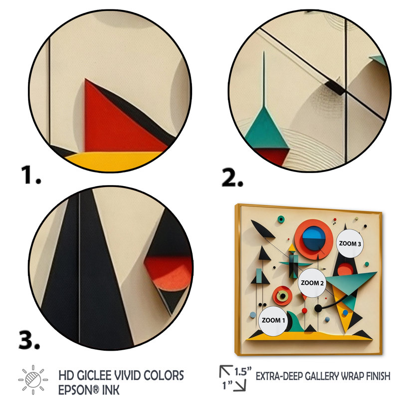 Ciauna - Floater Frame Print on Canvas, 24" W x 24" H, Gold