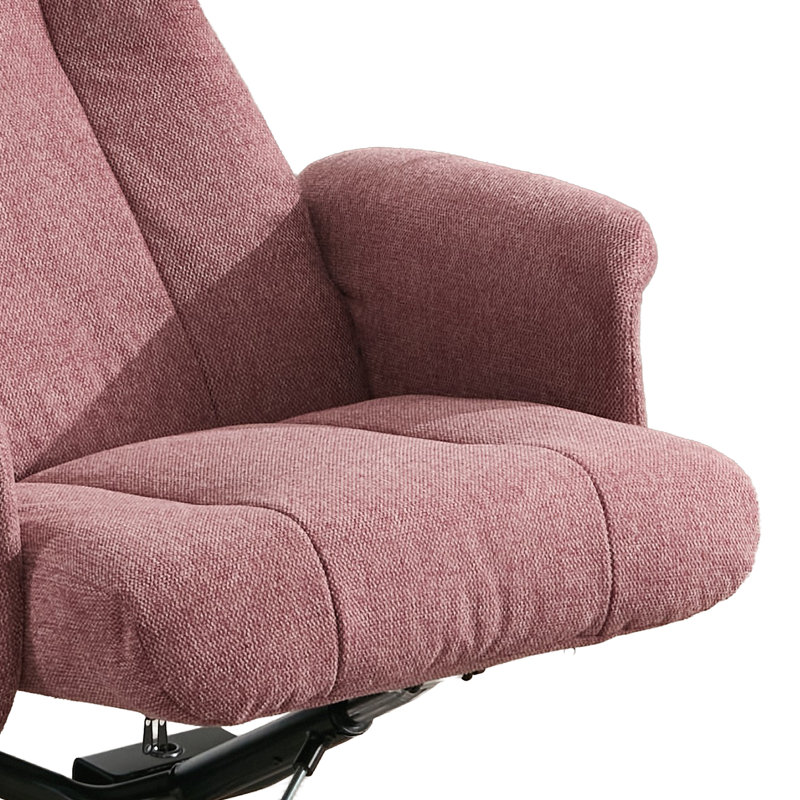 Morganti TV Chair with Stool, Pink Polyester Blend